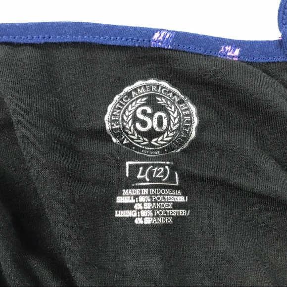 NWOT SO Girls Strappy Casual Sun Dress Blue w/Pixilated Heart print - Picture 7 of 7